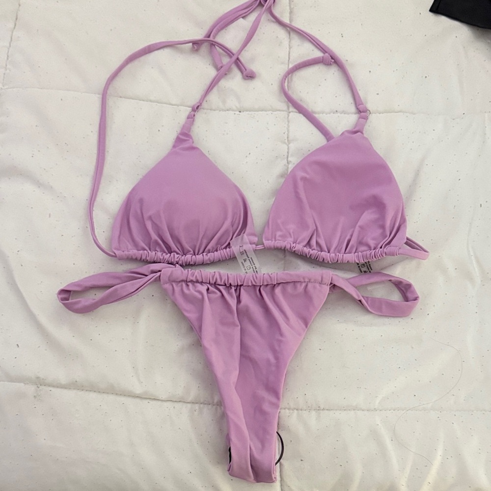 SHEIN Lavender Triangle String Bikini